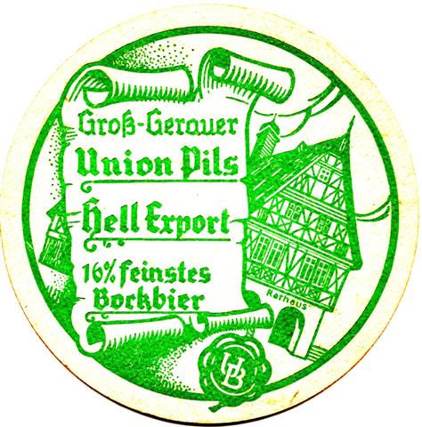 gro�-gerau gg-he union rund 2a (215-pils export bockbier-gr�n) 